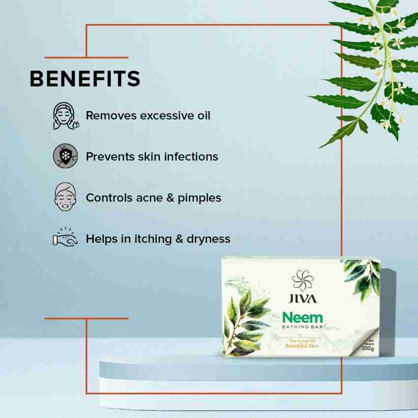 JIVA AYURVEDA Neem Soap Removes Excessive Oil Helps with Acne