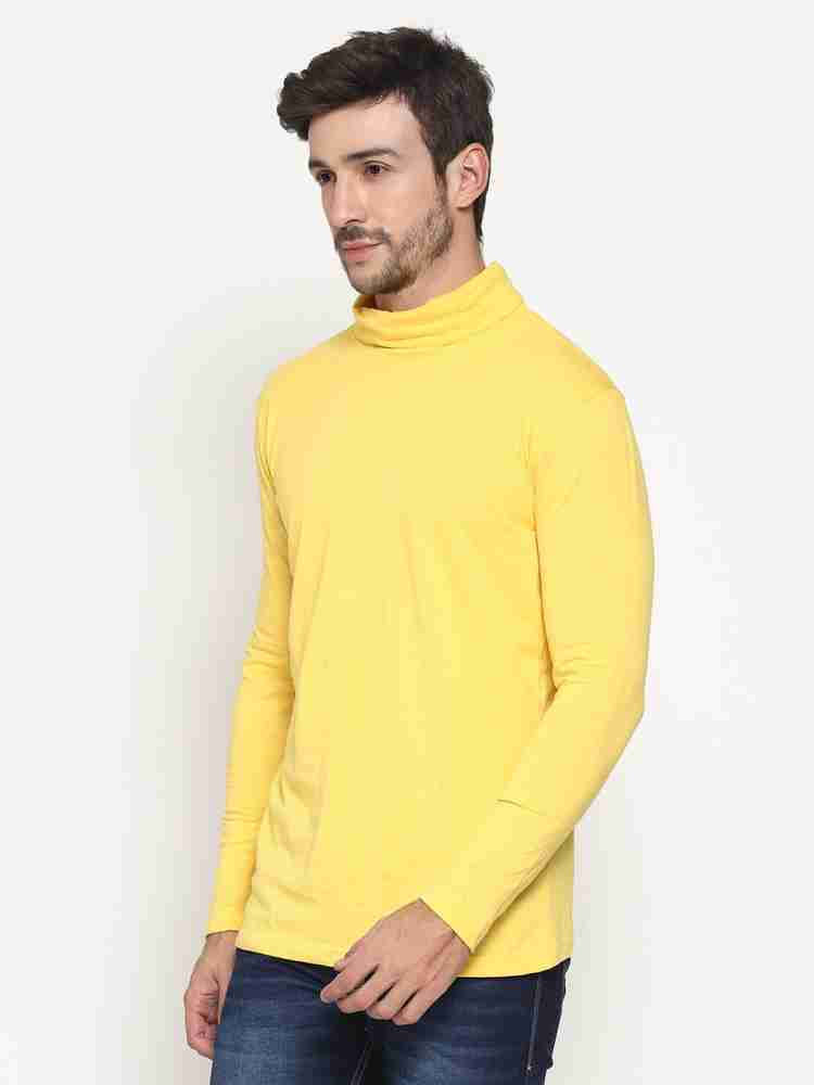 PAUSE Sport Solid Men Turtle Neck Yellow T Shirt Buy PAUSE Sport Solid Men Turtle Neck Yellow T Shirt Online at Best Prices in India Flipkart