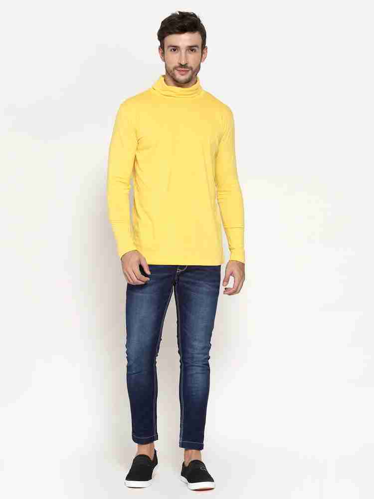 PAUSE Sport Solid Men Turtle Neck Yellow T Shirt Buy PAUSE Sport Solid Men Turtle Neck Yellow T Shirt Online at Best Prices in India Flipkart