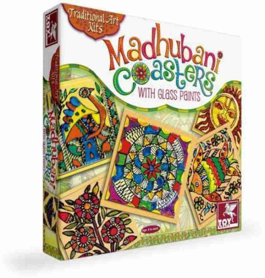 Qroof Madhubani Art Kit DIY with Tea Coaster Stand for Painting Girls 9-12  - Madhubani Art Kit DIY with Tea Coaster Stand for Painting Girls 9-12 .  shop for Qroof products in India.