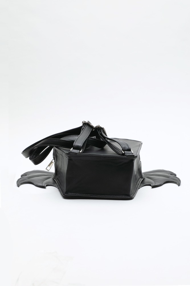 Black hip bag with pockets, pocket belt, wing bag, gothic utility belt