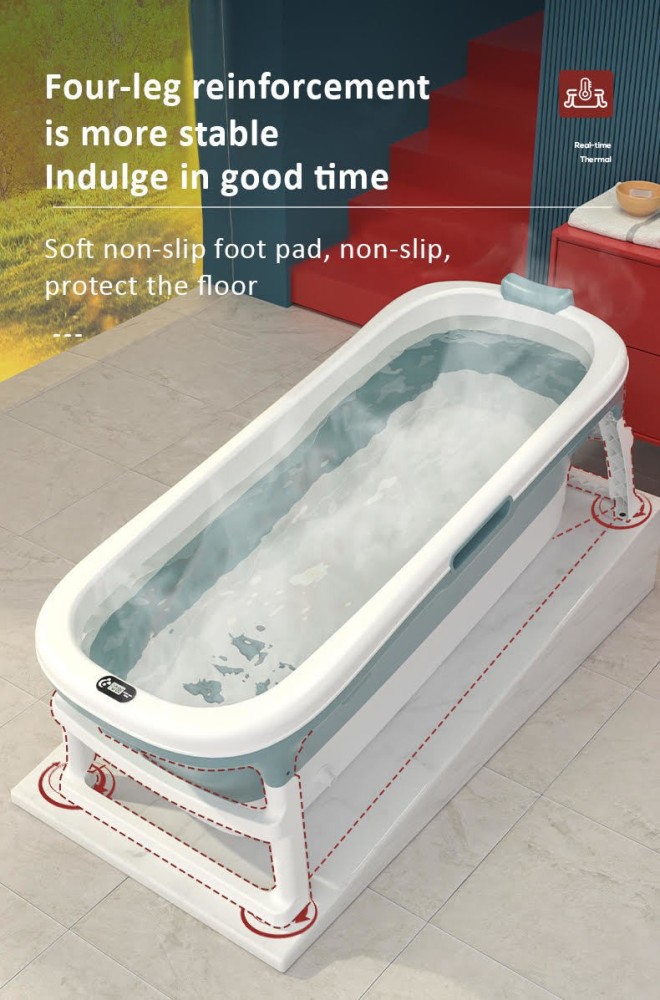 70*70 Convenient Folding Bath Bucket Foldable Adult Folding Bath Bucket  Thickened Thermal Insulation Bath Bucket