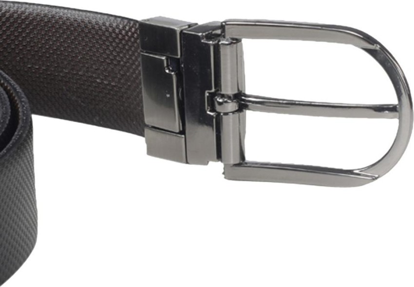 Khadim Men Black Leather Belt (Resizable)