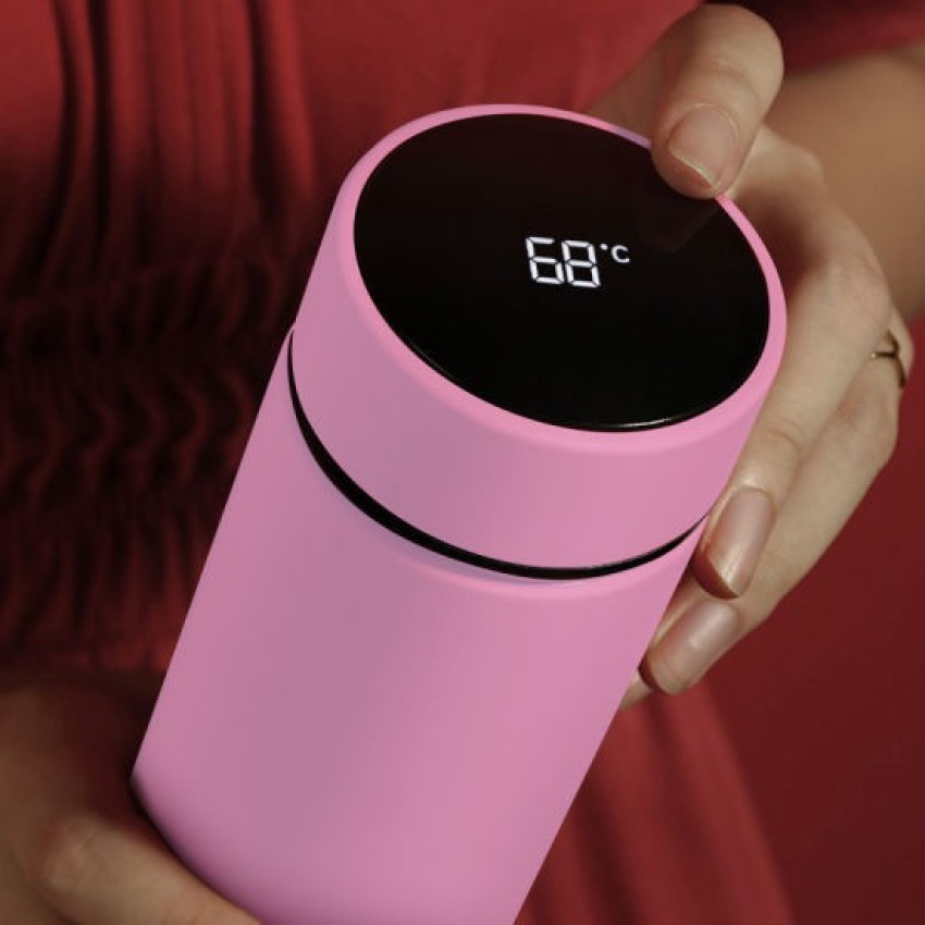 Smart Pink Water Bottle With Temperature Display