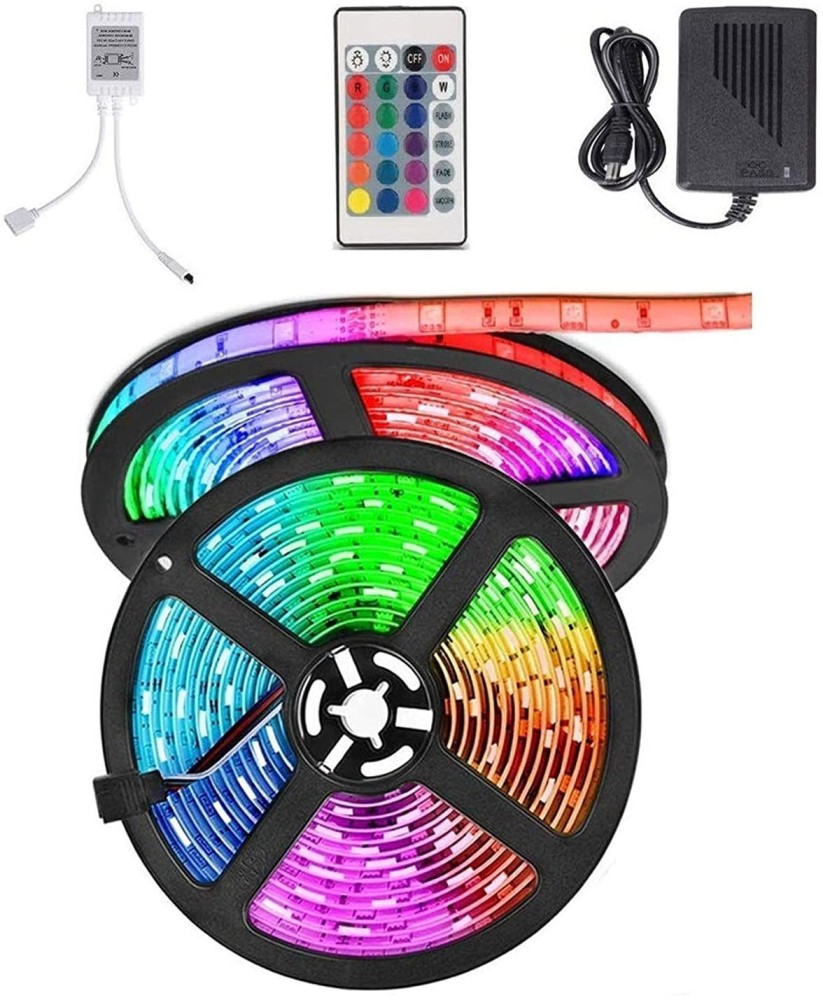 RSCT RGB LED Light Strip Gift Pack Color Changing Rope Lights with IR  Remote Adaptor Recessed Ceiling Lamp