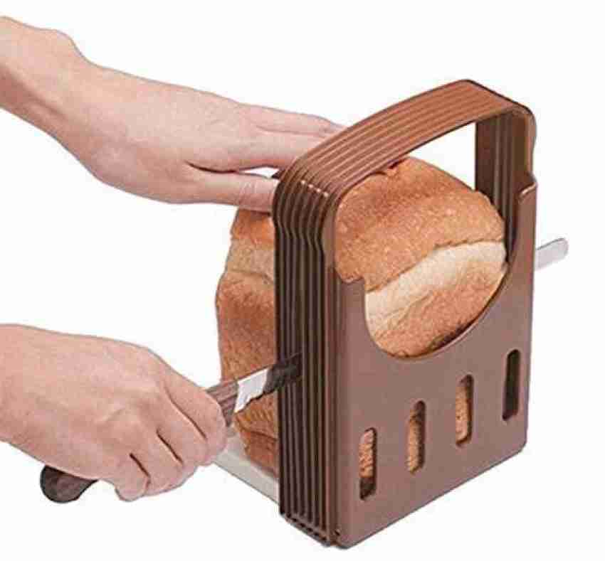 Buy Bamboo Bread Slicers for Homemade Bread with 9 KNIFE, Compact Foldable Bread  Slicer Guide, Bagel Slicer Online at Lowest Price Ever in India