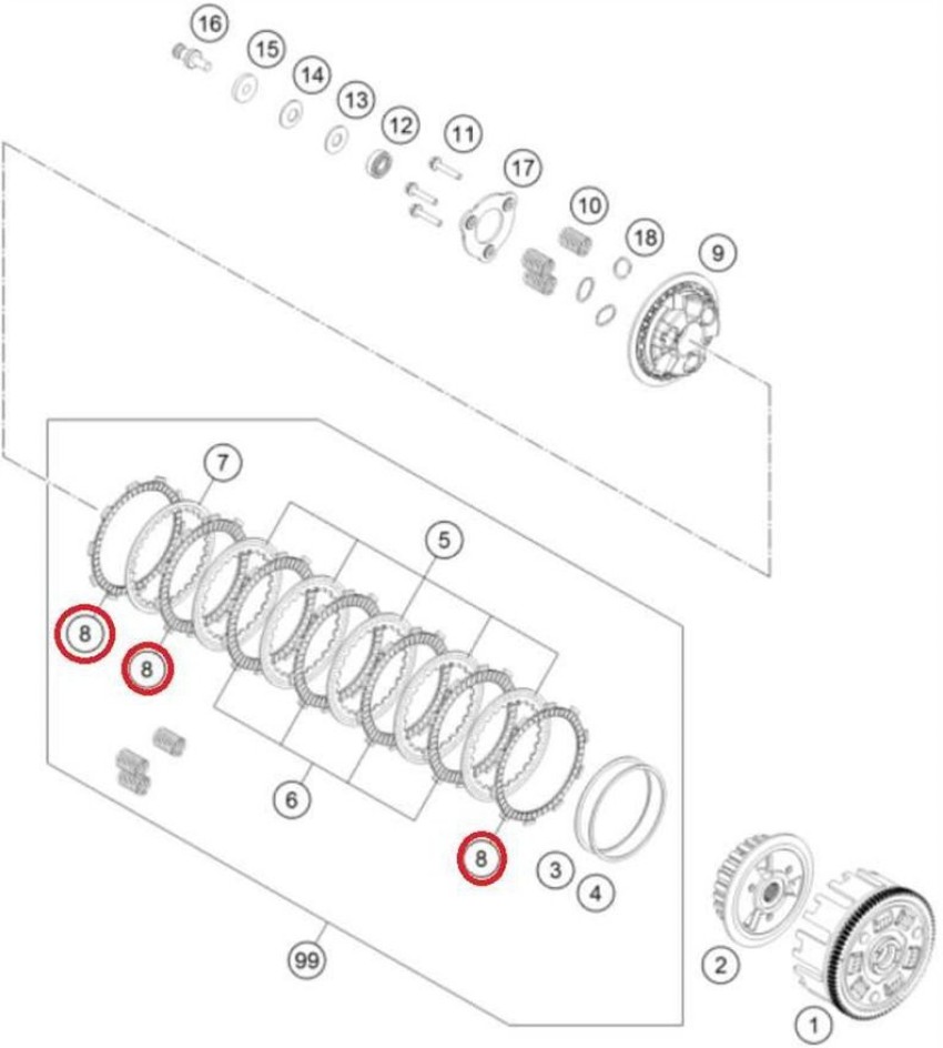 duke 200 clutch plate price