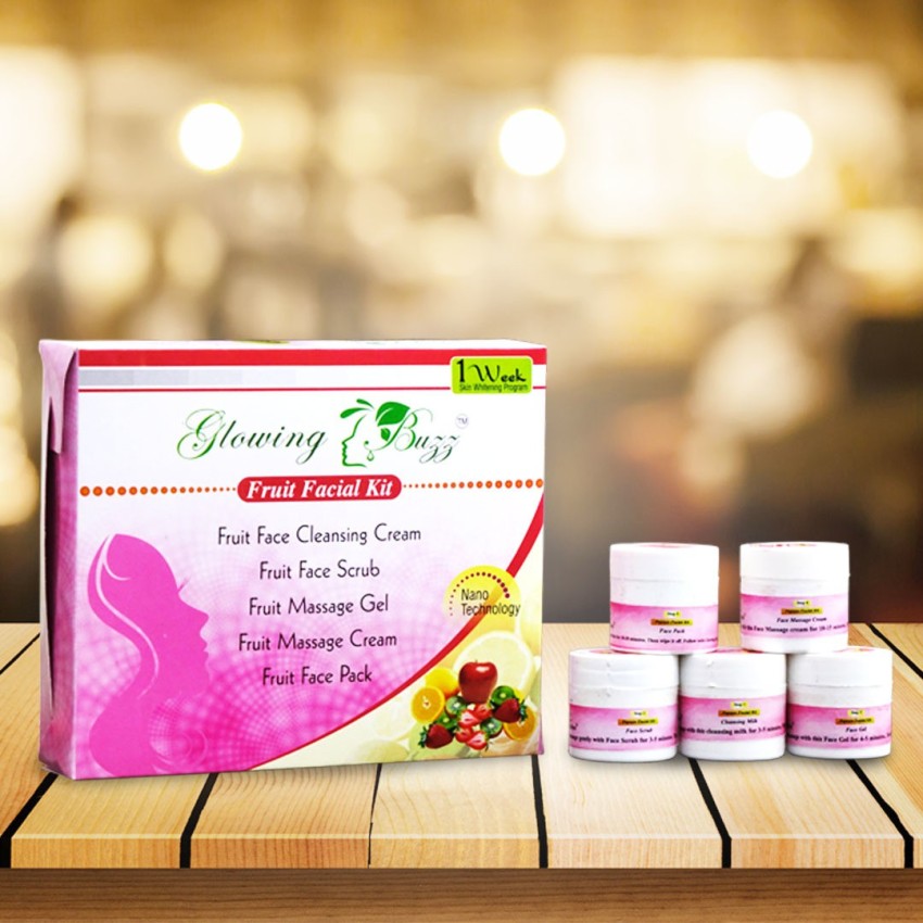 Glowing Buzz Fruit Facial Kit 1 Week Skin Whitening Program Set