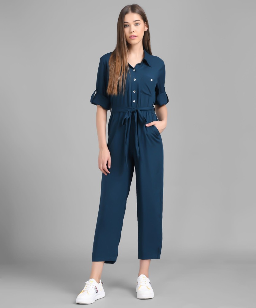 Buy Navy Blue Jumpsuits &Playsuits for Women by BUYNEWTREND Online