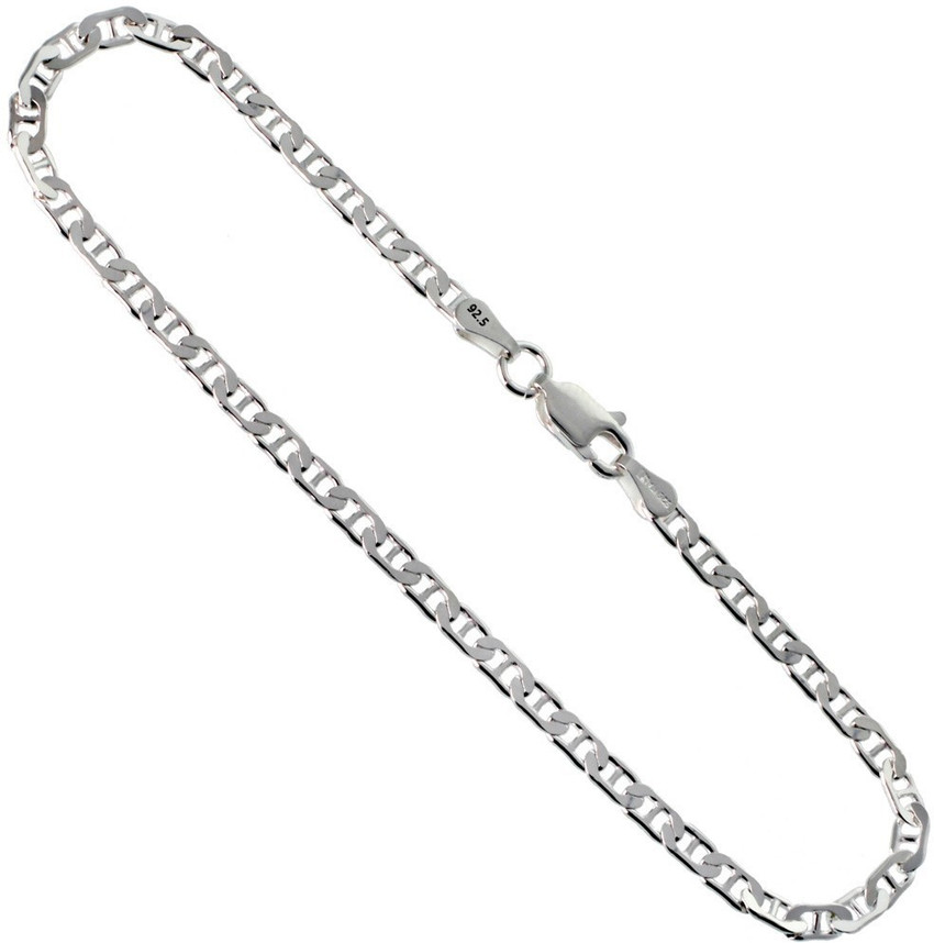 PINKSILVER 92.5 PURE FLAT IMPORTED ANCHORE CHAIN Silver