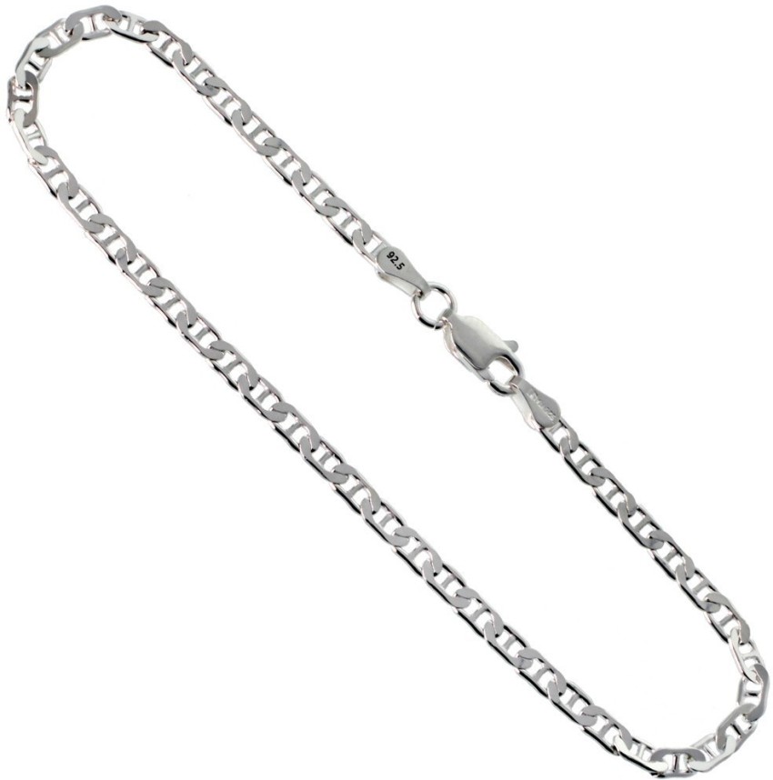 Sterling silver deals flat chain necklace