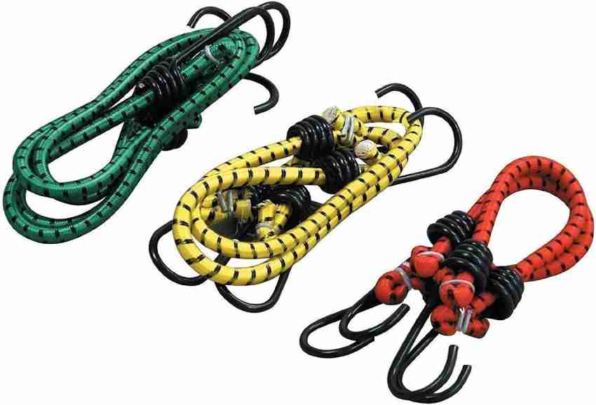 Sarthak High Strength Elastic Tying Rope with Hooks, Shock Cord Cables,  Luggage Tying Rope With Hooks, Bungee Cord (Set of 3 :- 4ft, 5ft and 6ft)  Multicolor - Buy Sarthak High Strength