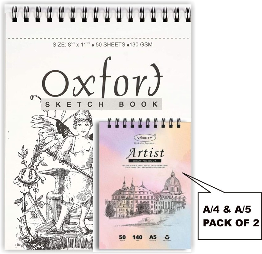 variety A/5 OXFORD SKETCH BOOK 125GSM Sketch Pad Price in India - Buy  variety A/5 OXFORD SKETCH BOOK 125GSM Sketch Pad online at