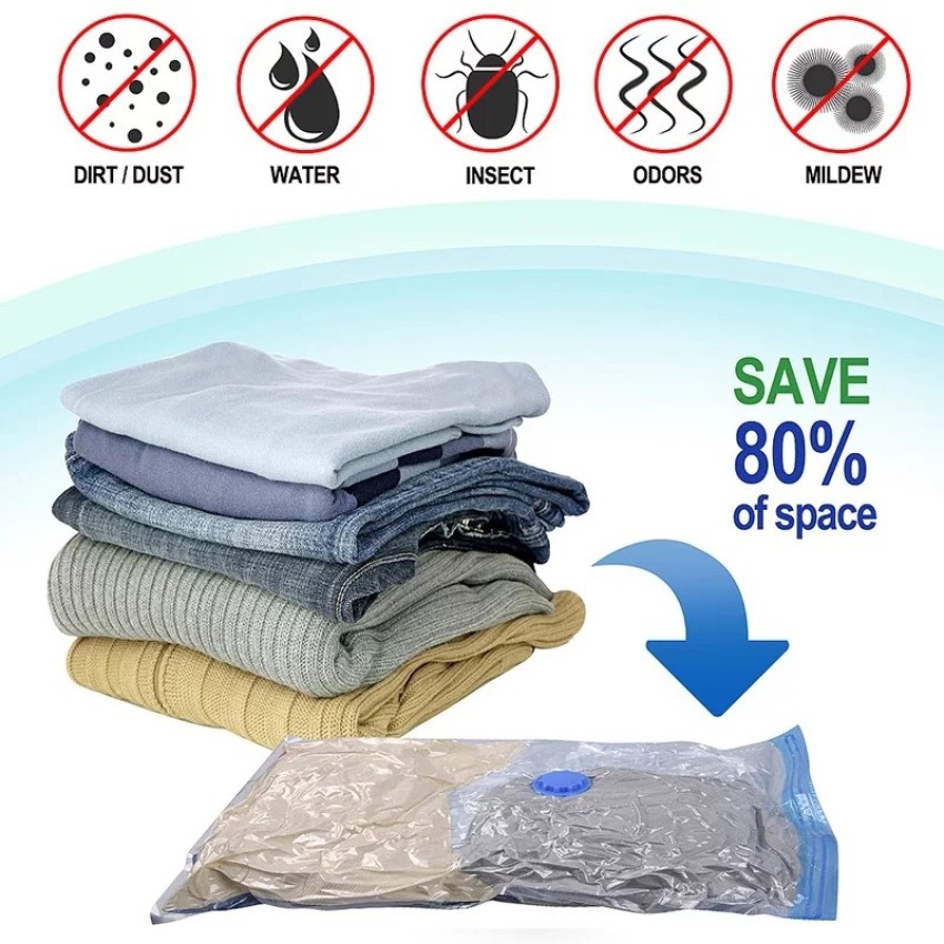 Buy 4 PCS Reusable Vacuum Storage Space Saver Bags for Clothes Travel Sealer  Bag-2S(50x60CM)2M(60x80CM) Incomplete Online at Best Prices in India -  JioMart.
