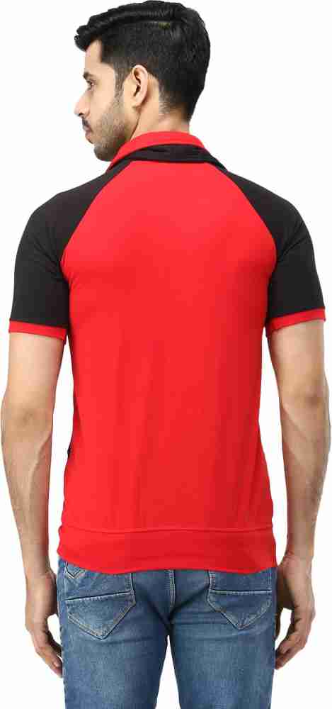 Four Square Printed Men Polo Neck Red T-Shirt - Buy Red, Black Four Square  Printed Men Polo Neck Red T-Shirt Online at Best Prices in India