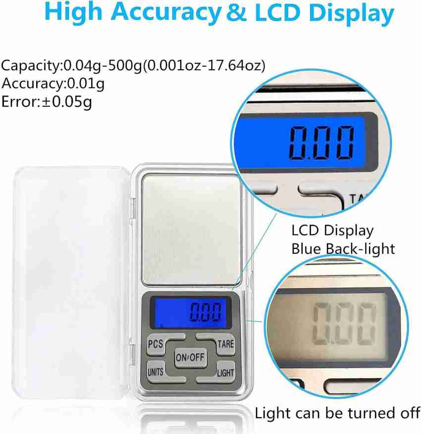 Weigh Gram Scale Digital Pocket Scale - 500g/0.01g Mini Gram Scale BY  LATHIYA BROTHERS