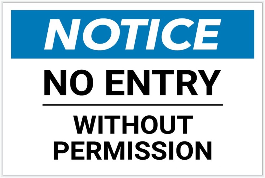 no entry without permission sign