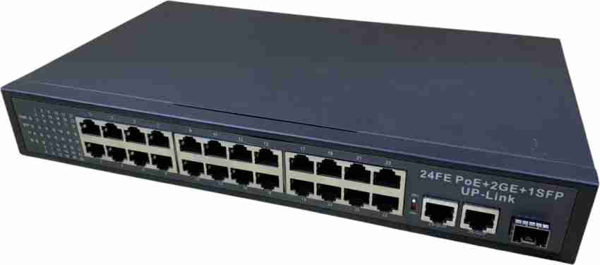 HANUTECH 24 Ports Poe+2 Uplink Giga Ports+1SFP CCTV Networking Switch with  Original Realtek Chipset Network Switch - HANUTECH 