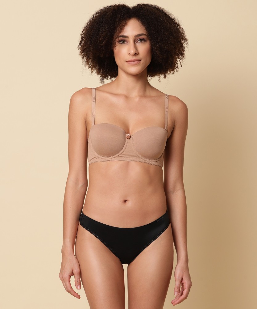 Buy Calvin Klein - Women's Cotton Bralette and Thong Underwear Set (Black,  M) Online at desertcartINDIA
