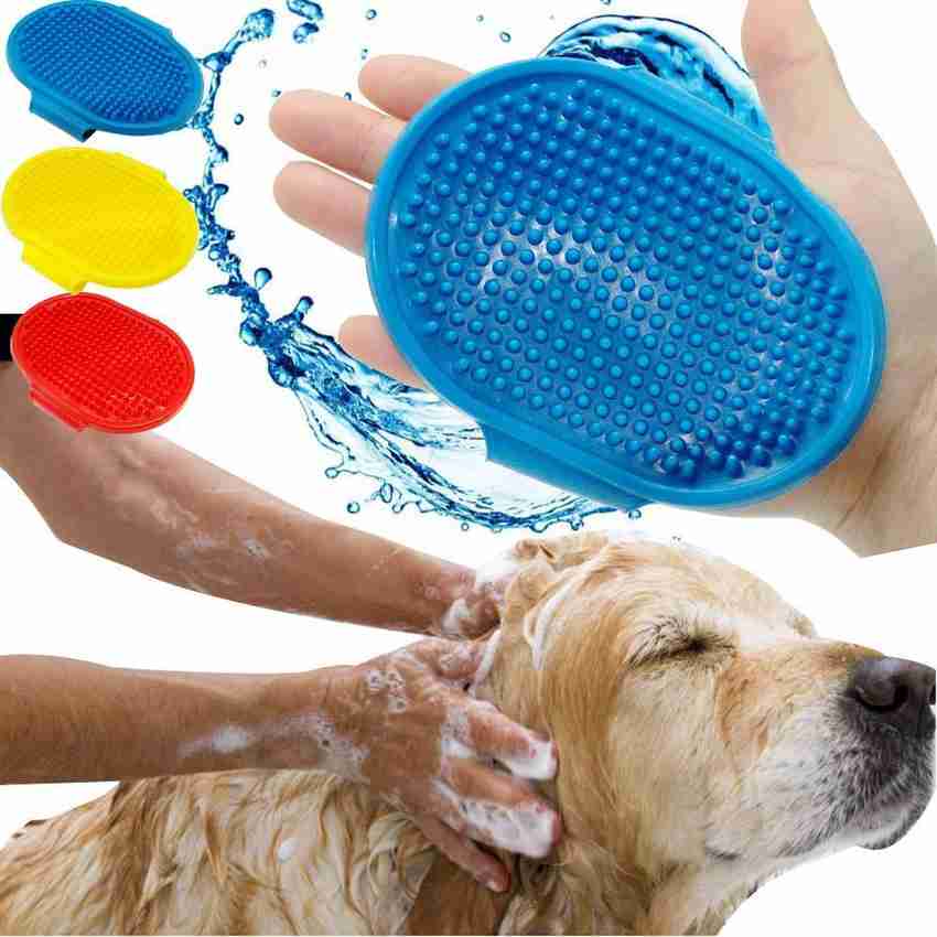 PreciousPaws Bath and Deshedding Brush for Dogs Cats Hand