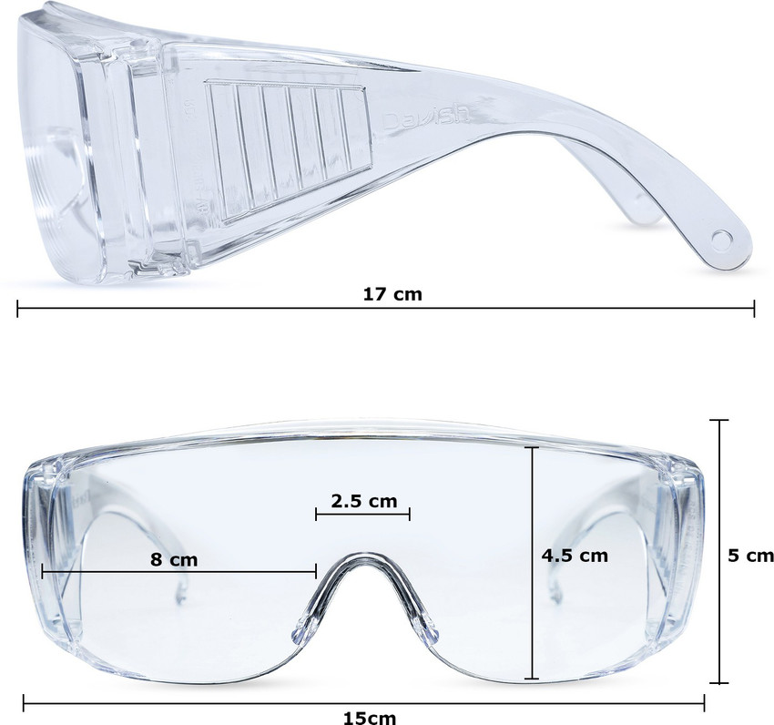 VIJAY SABRE Eye Protection Glass with Clear Lens Safety Goggles Transparent Protective Glasses Clear Anti Fog Lens Reusable Laboratory Glass for Men Woman Laboratory Blowtorch Power Tool Wood working ...