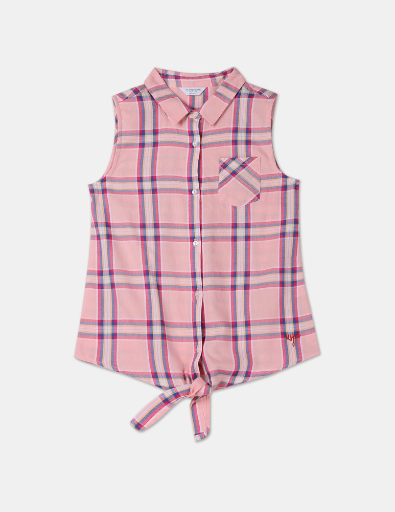 U.S. POLO ASSN. Girls Checkered Casual Pink Shirt Buy U.S. POLO ASSN. Girls Checkered Casual Pink Shirt Online at Best Prices in India Flipkart