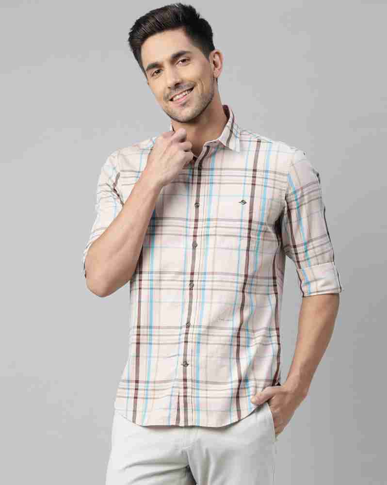 RARE RABBIT Men Checkered Casual Beige Shirt - Buy RARE RABBIT Men  Checkered Casual Beige Shirt Online at Best Prices in India