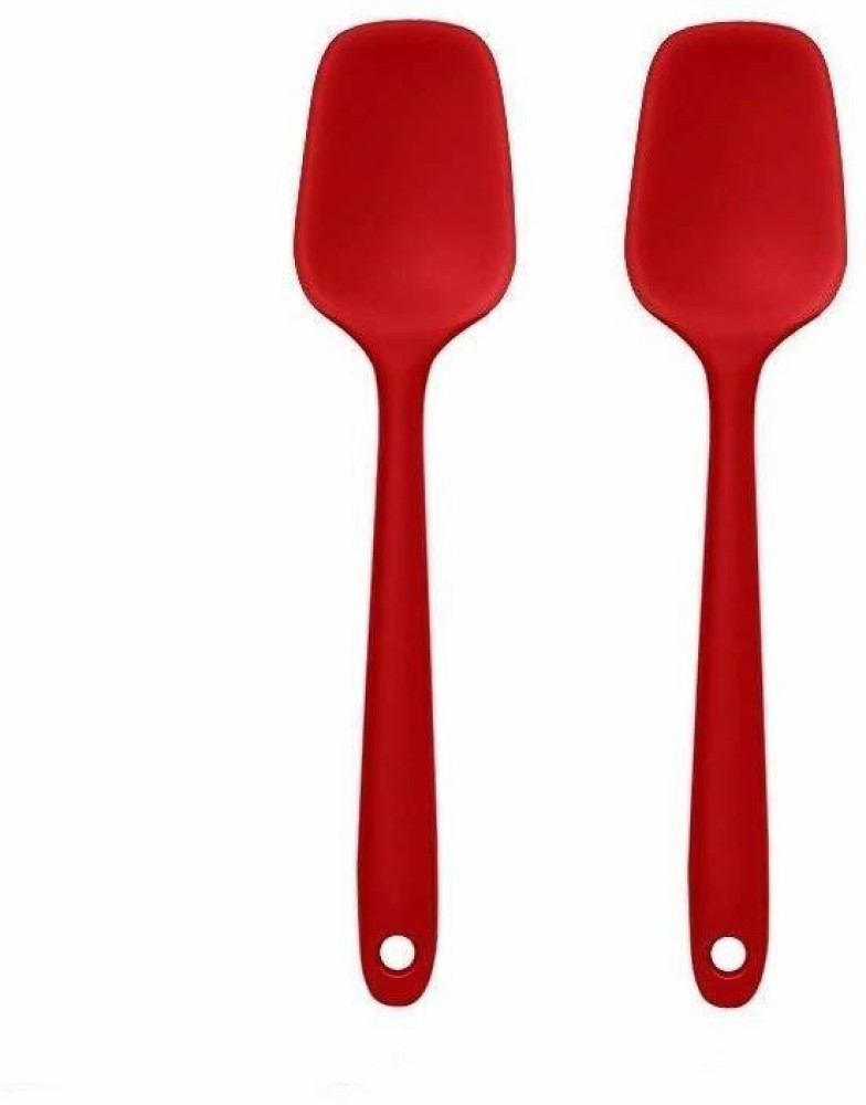 Flexible Silicone Spatula Set Heat Resistant Non Stick - Red,Orange,Blue