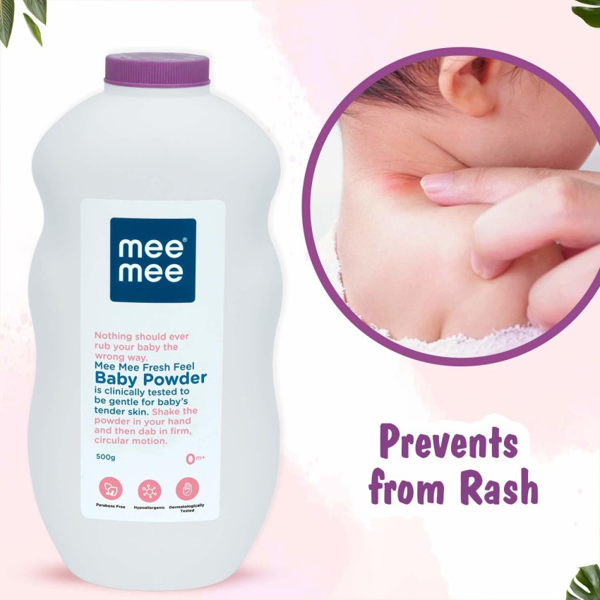 MeeMee fresh feel baby powder, Dermatological tested and Parabin free for  newborn - Price in India, Buy MeeMee fresh feel baby powder, Dermatological  tested and Parabin free for newborn Online In India