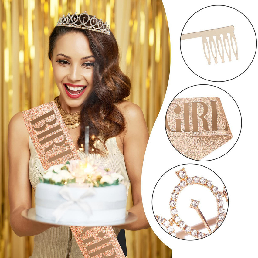 Birthday girl crown and sash deals