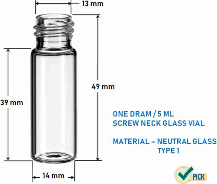 10ML Amber Glass Dram Vials - Liquid Bottle Storage Containers