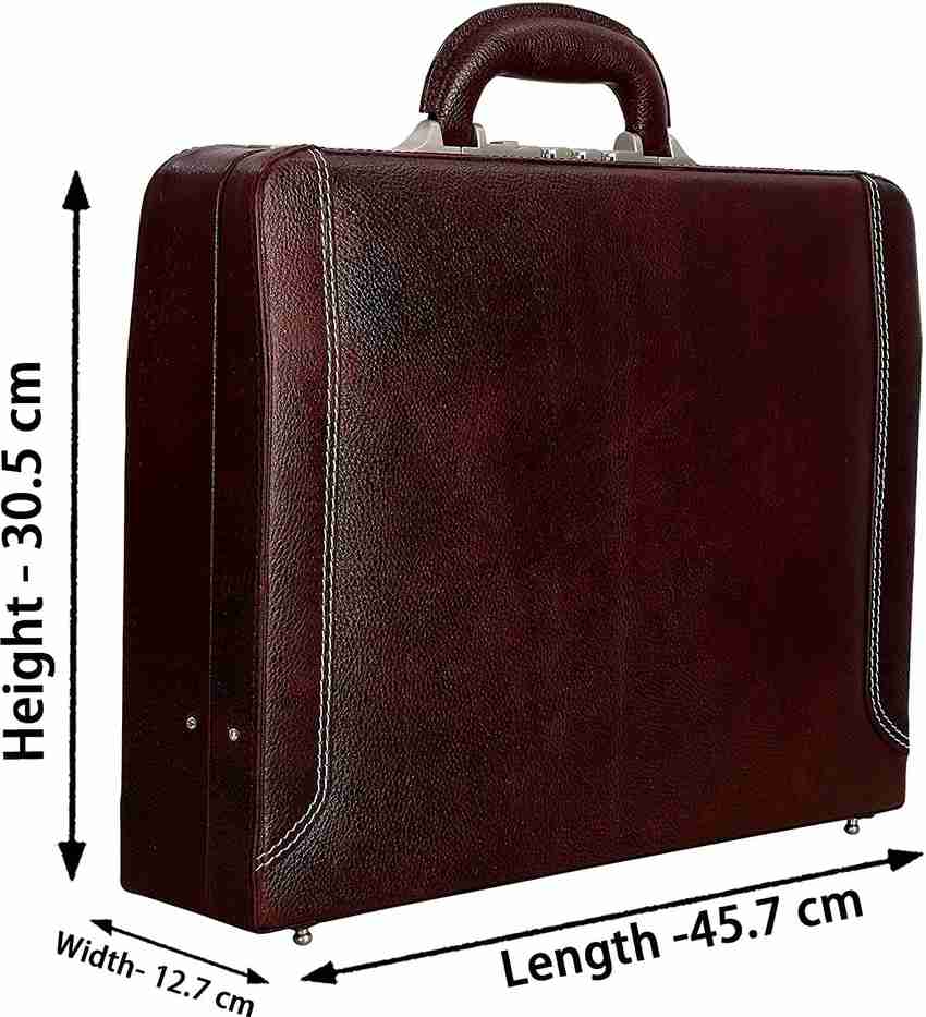 C Comfort Genuine Leather Briefcase Laptop Compartment Expandable
