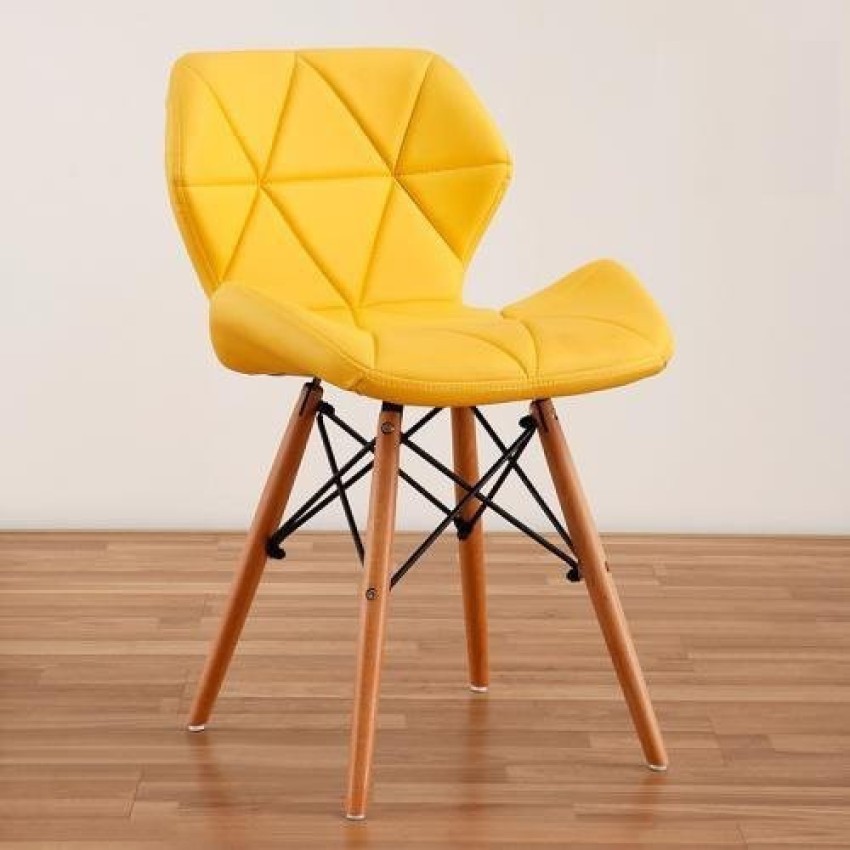 Yellow faux leather online dining chairs