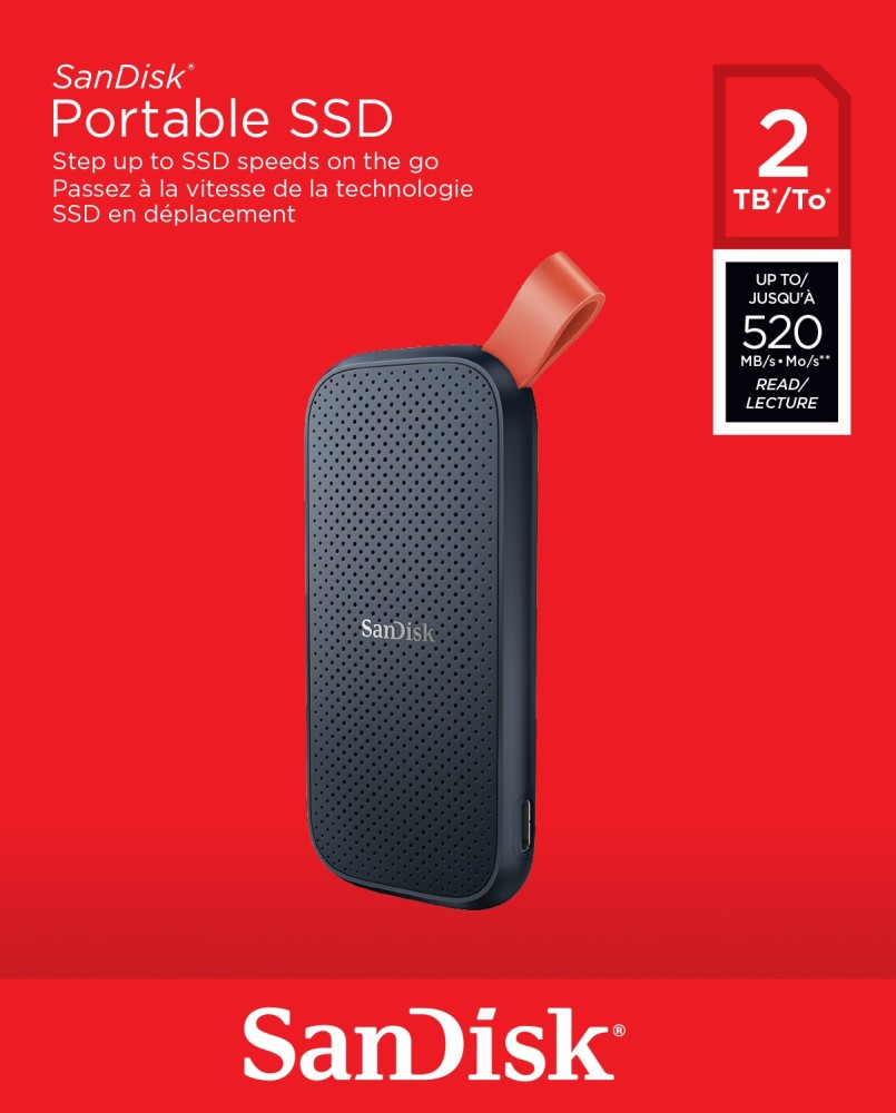 SSD Portable SanDisk 2 To - 520 Mb/s - KOTECH