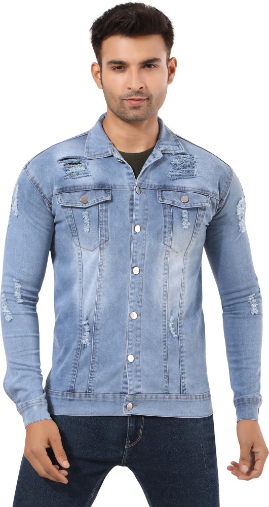 Buy FAST TRAIN Full Sleeve Washed Men Denim Jacket Online at