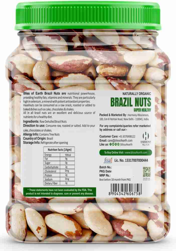 Bliss of Earth Naturally Organic Brazil Nuts: Buy packet of 200.0