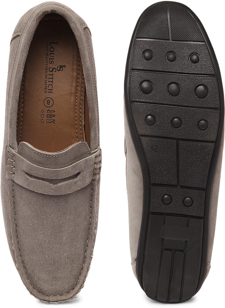LOUIS STITCH Ash Grey Suede Leather Loafer For Men Moccasin Shoes 11 UK  (LSSUMC) Mocassin For Men - Buy LOUIS STITCH Ash Grey Suede Leather Loafer  For Men Moccasin Shoes 11 UK (