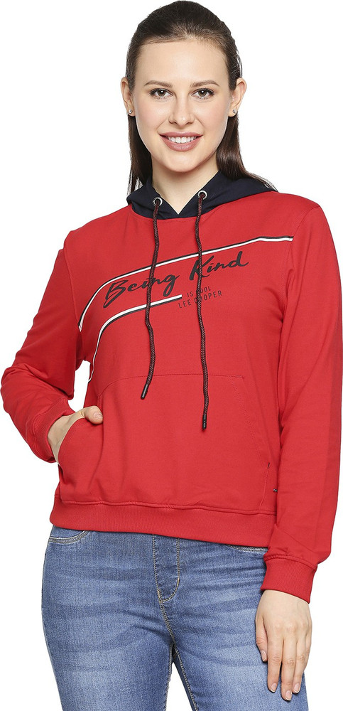 lee cooper printed fleece sweater ladies
