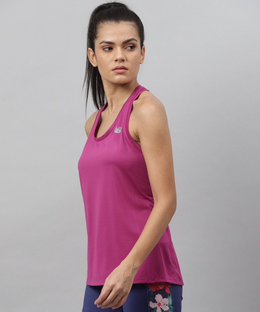 Whitewhale Casual Sleeveless Solid Women Lavender Top