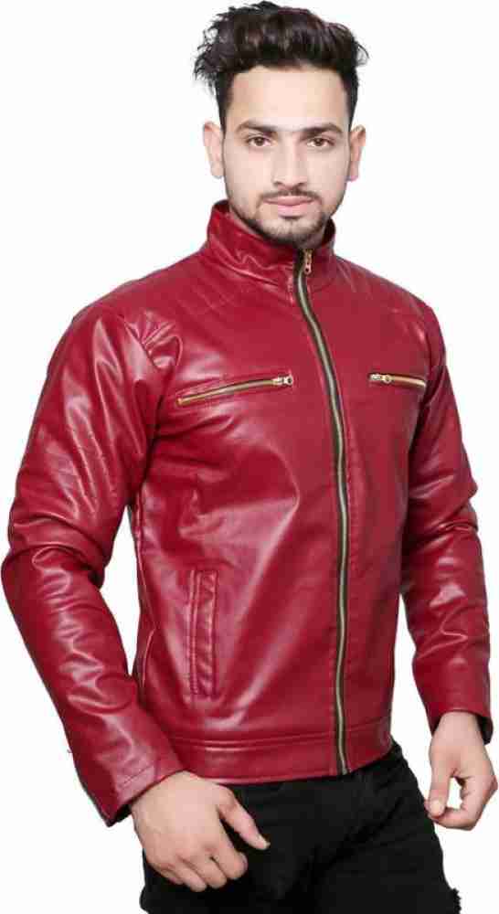 Leather jacket sale red colour