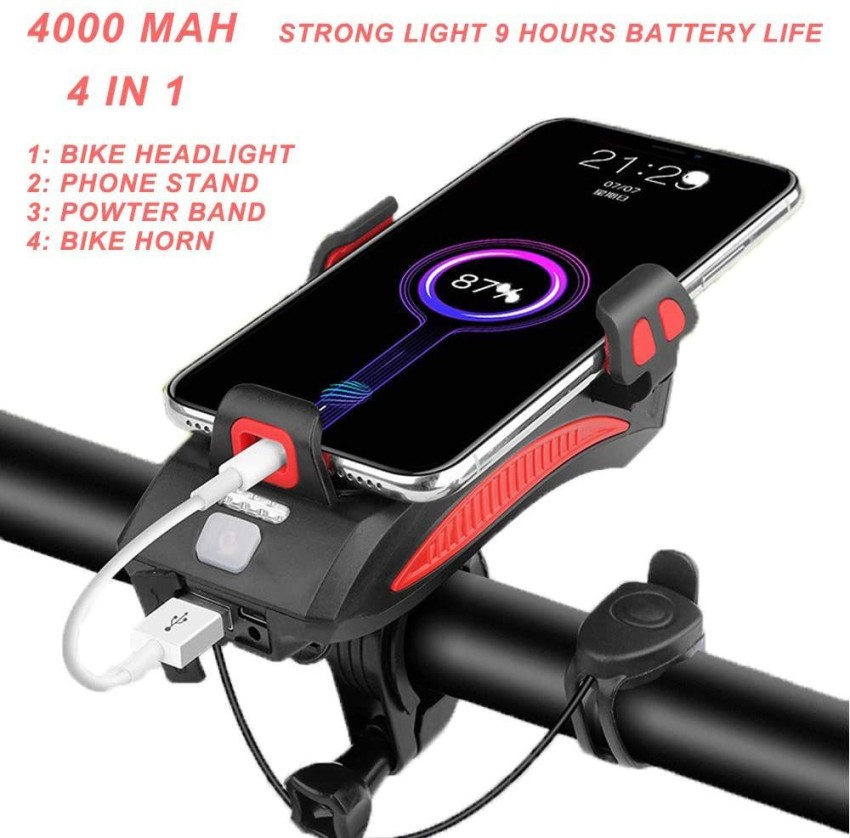Leosportz Bicycle Light with Horn and Mobile Phone Charger, 4800mAh Rechargeable Battery LED Front Light - Buy Leosportz Bicycle Light with Horn and Mobile Phone Charger, 4800mAh Rechargeable Battery Front Light