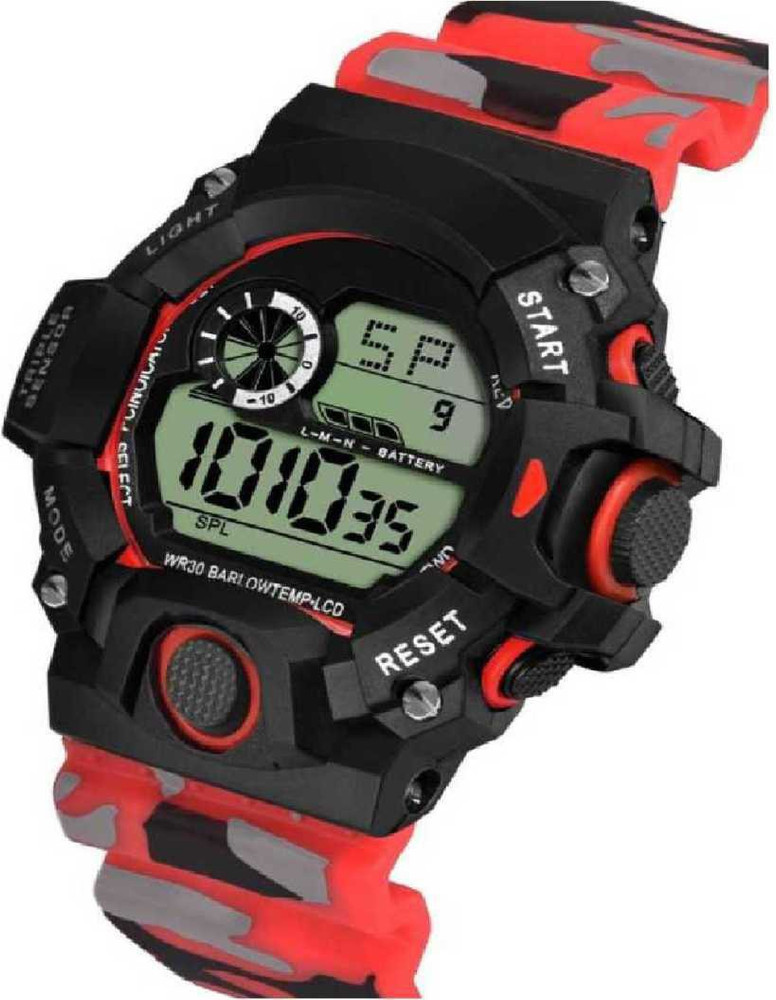 pm mart G Shock Army Red Sports Watch G Shock Army Digital Watch