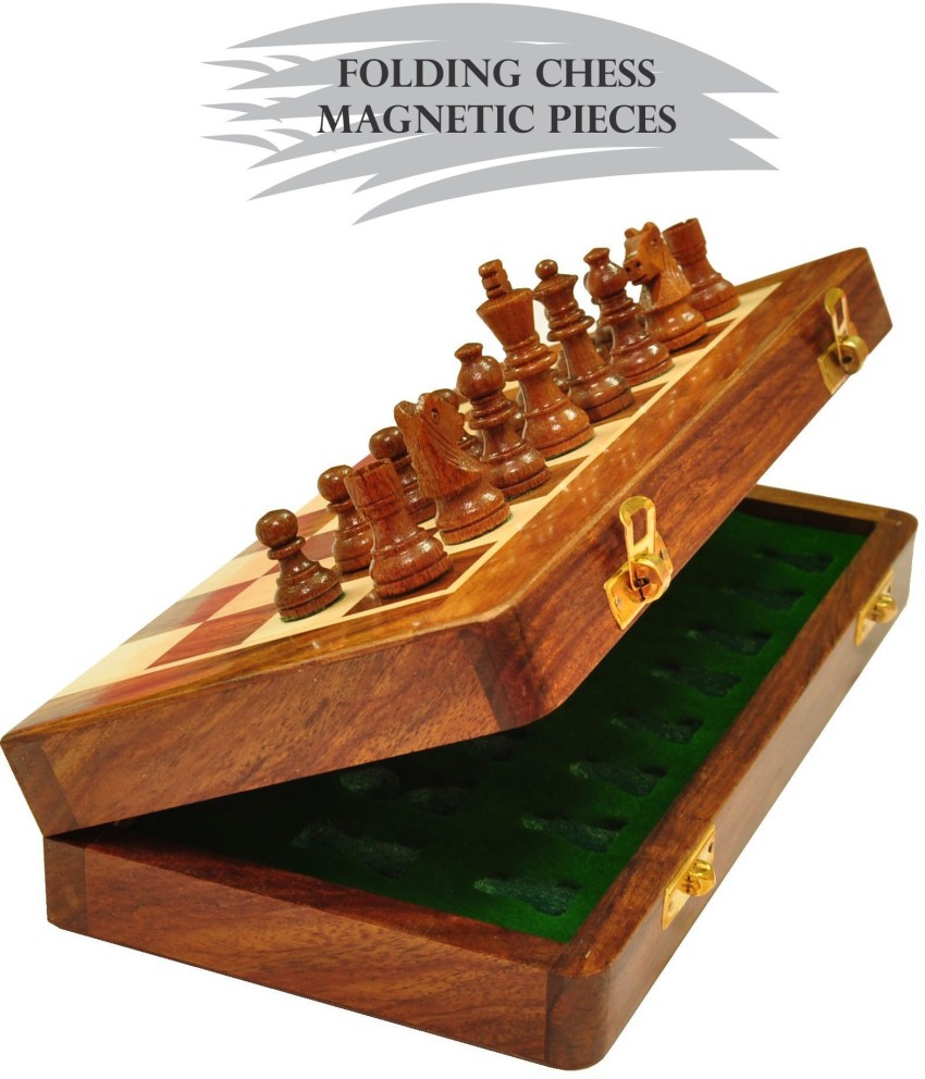 Palm Royal Handicrafts 12 Inch Magnetic Folding Wooden Chess Board With 32 Chess  Pieces And 2 Extra Queen 5 Cm Chess Board - Buy Palm Royal Handicrafts 12  Inch Magnetic Folding Wooden