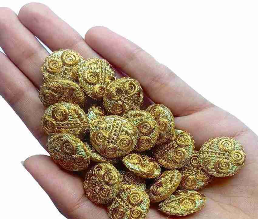 Gold sales fabric buttons