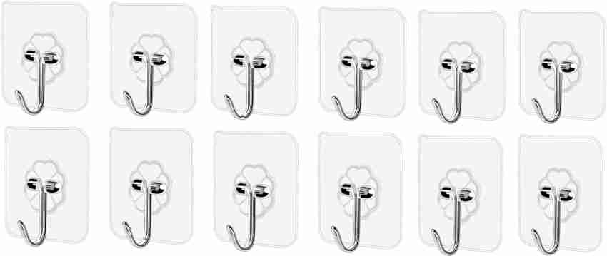 Transparent Adhesive Hooks 33 lb(Max) Waterproof and Oilproof Reusable