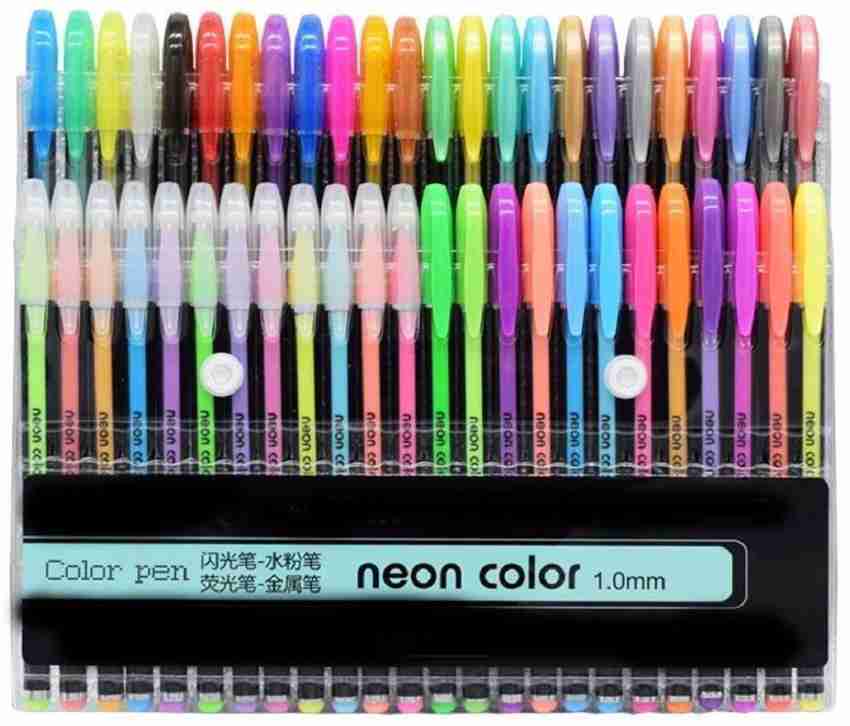 Neel Set-48 Neon Gel Glitter Pens for DIY Art