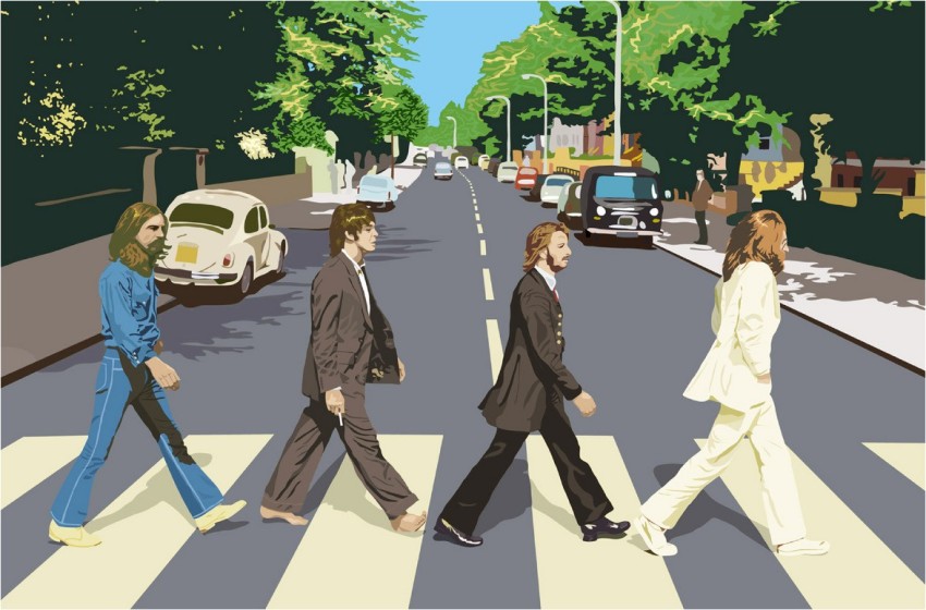 The Beatles Abbey Road Illustration Poster Paper Print - Music posters in  India - Buy art, film, design, movie, music, nature and educational  paintings/wallpapers at