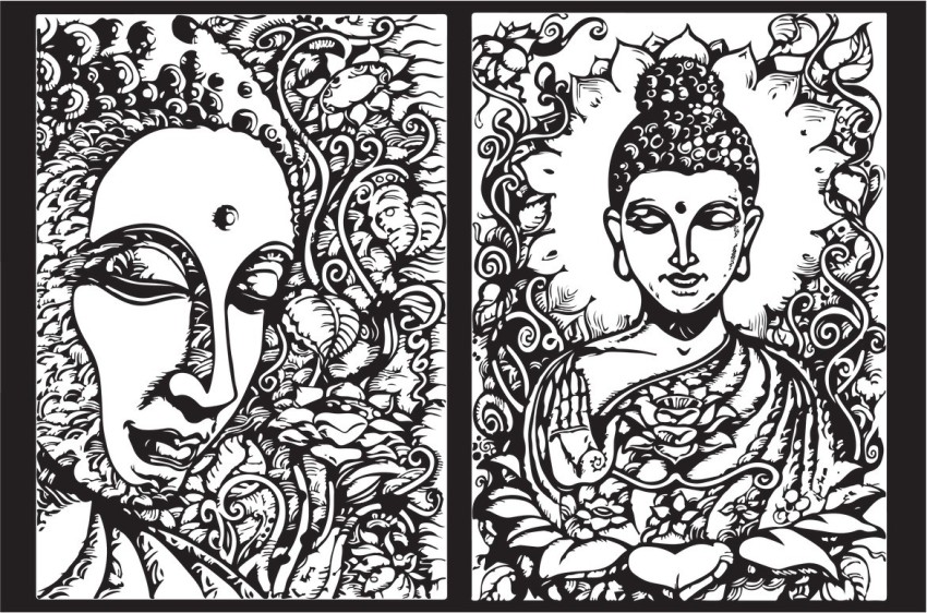 Anshu Aesthetic Art Handmade Buddha mandala art,zentangle,Black and white,  Mandala drawing, Pen artwork, Designer Home decor,16inch x11.8 inch : Anshu  Sharma: Amazon.in: Home & Kitchen