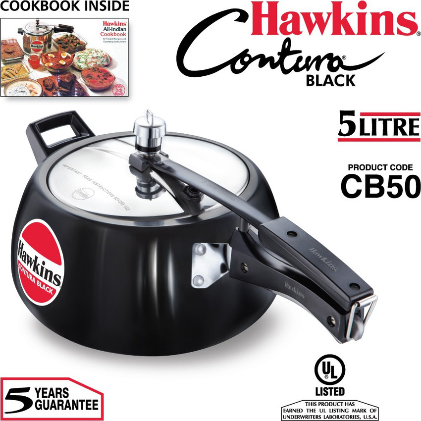 Hawkins Contura Black CB50 5 L Pressure Cooker Price in India