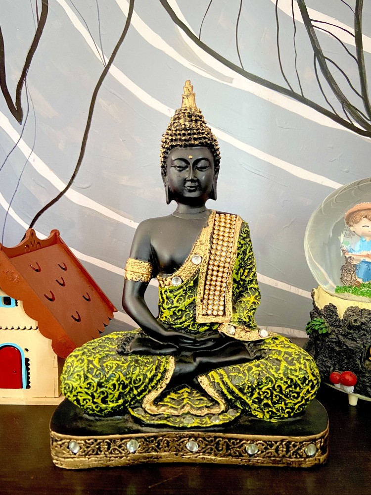 JaipurCrafts Premium Meditating Gautam Buddha in Sitting Statue Showpi